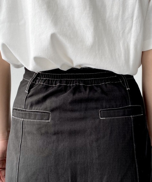 PAGEBOY(ページボーイ)の「配色ステッチスカート(スカート・レディース・ブラック/オフホワイト/グリーン系その他・FREE)」の8枚目の写真