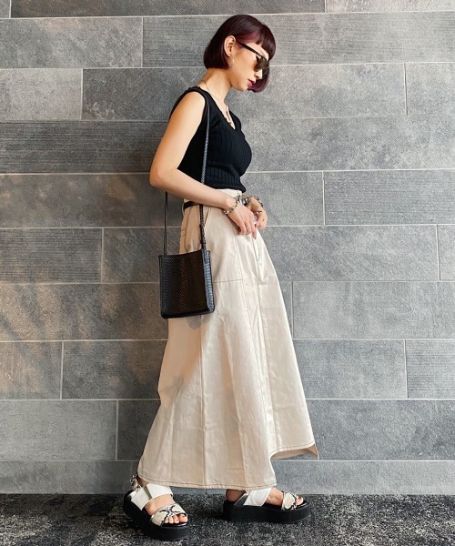 PAGEBOY(ページボーイ)の「配色ステッチスカート(スカート・レディース・ブラック/オフホワイト/グリーン系その他・FREE)」の14枚目の写真