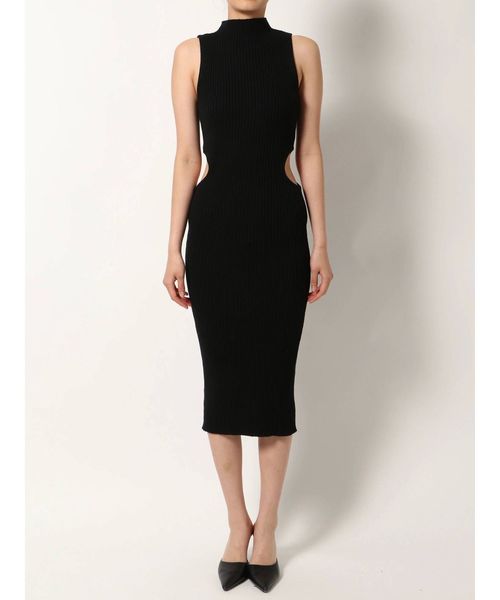 GYDA（ジェイダ）の「サイドOPENリブニットロングワンピース（ワンピース・レディース・ブラック/オレンジ/ベージュ・FREE）」の12枚目の写真