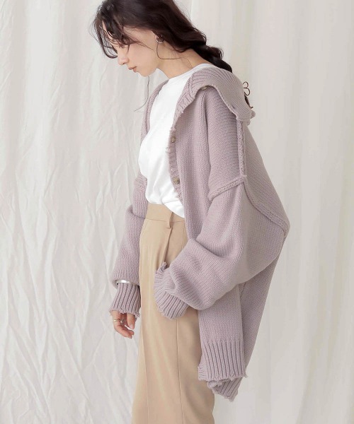 Bab（バブ）の「【WEB限定】3WAYダメージタートルニットトップス（ニット/セーター・レディース・チャコールグレー/ブラウン/ラベンダー/ナチュラル/モカ・FREE）」の7枚目の写真