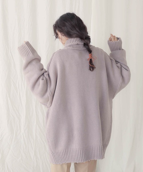 Bab（バブ）の「【WEB限定】3WAYダメージタートルニットトップス（ニット/セーター・レディース・チャコールグレー/ブラウン/ラベンダー/ナチュラル/モカ・FREE）」の9枚目の写真