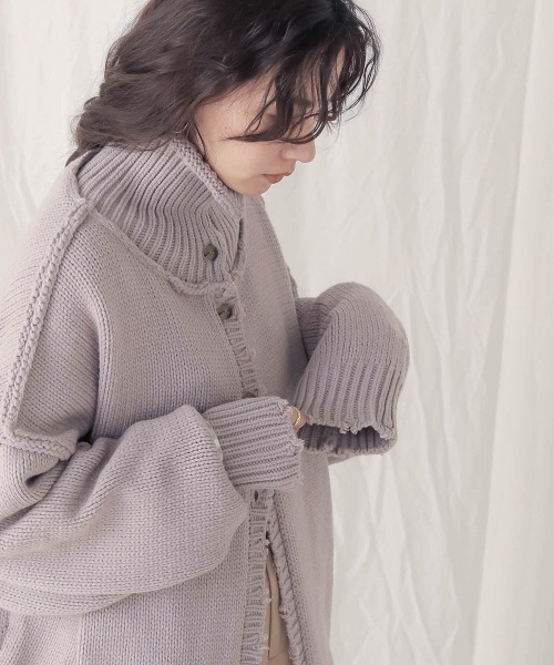 Bab（バブ）の「【WEB限定】3WAYダメージタートルニットトップス（ニット/セーター・レディース・チャコールグレー/ブラウン/ラベンダー/ナチュラル/モカ・FREE）」の10枚目の写真