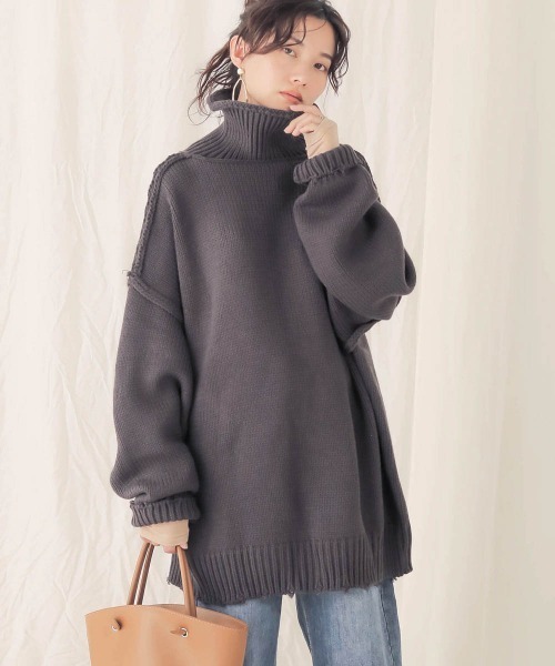 Bab（バブ）の「【WEB限定】3WAYダメージタートルニットトップス（ニット/セーター・レディース・チャコールグレー/ブラウン/ラベンダー/ナチュラル/モカ・FREE）」の16枚目の写真