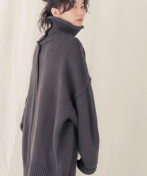 Bab（バブ）の「【WEB限定】3WAYダメージタートルニットトップス（ニット/セーター・レディース・チャコールグレー/ブラウン/ラベンダー/ナチュラル/モカ・FREE）」の18枚目の写真