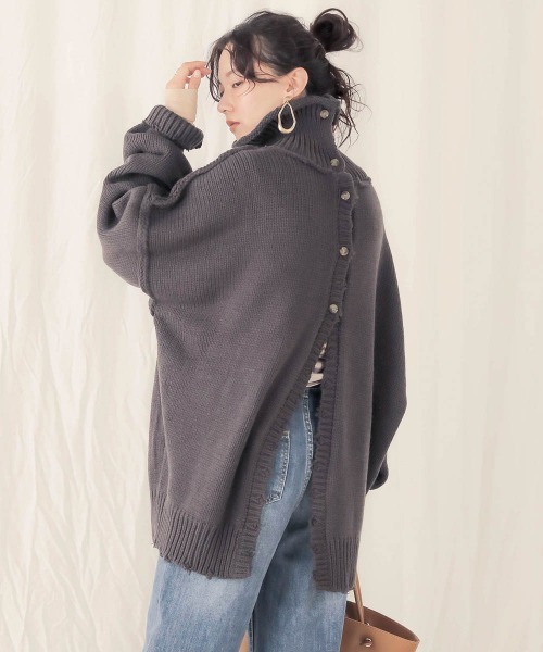 Bab（バブ）の「【WEB限定】3WAYダメージタートルニットトップス（ニット/セーター・レディース・チャコールグレー/ブラウン/ラベンダー/ナチュラル/モカ・FREE）」の19枚目の写真