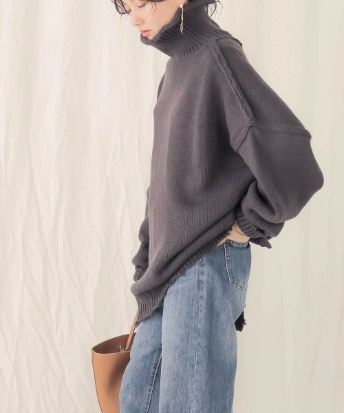 Bab（バブ）の「【WEB限定】3WAYダメージタートルニットトップス（ニット/セーター・レディース・チャコールグレー/ブラウン/ラベンダー/ナチュラル/モカ・FREE）」の21枚目の写真