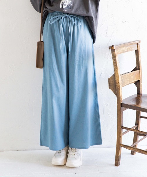 Mysa&Liina（ミーサリーナ）の「コットンリネンリラックスワイドパンツ（その他パンツ・レディース・ベージュ/ブルー/ライトグリーン/モカ/キナリ・M）」の5枚目の写真