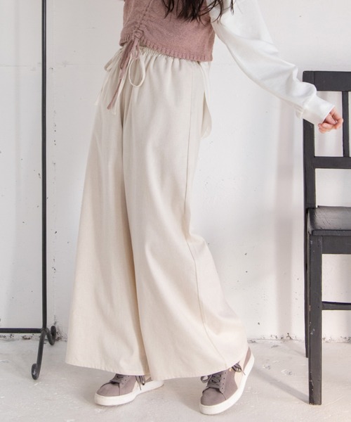 Mysa&Liina（ミーサリーナ）の「コットンリネンリラックスワイドパンツ（その他パンツ・レディース・ベージュ/ブルー/ライトグリーン/モカ/キナリ・M）」の2枚目の写真