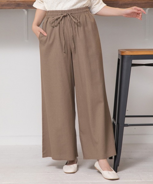 Mysa&Liina（ミーサリーナ）の「コットンリネンリラックスワイドパンツ（その他パンツ・レディース・ベージュ/ブルー/ライトグリーン/モカ/キナリ・M）」の3枚目の写真