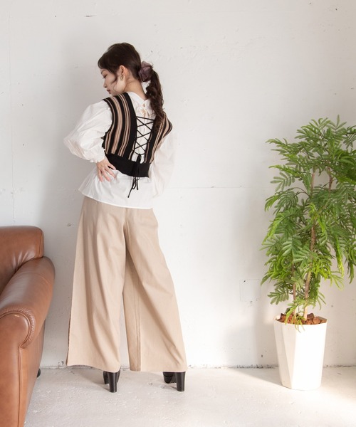 Mysa&Liina（ミーサリーナ）の「コットンリネンリラックスワイドパンツ（その他パンツ・レディース・ベージュ/ブルー/ライトグリーン/モカ/キナリ・M）」の9枚目の写真