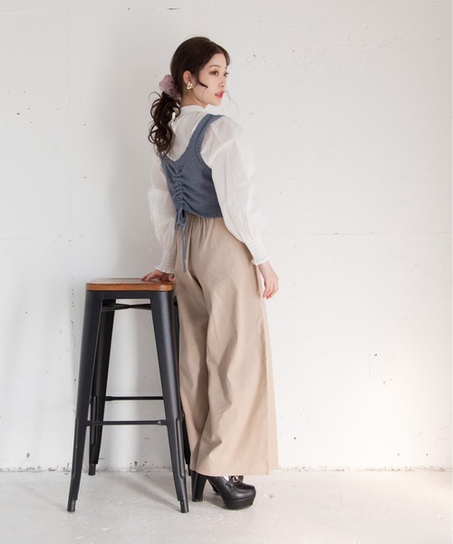 Mysa&Liina（ミーサリーナ）の「コットンリネンリラックスワイドパンツ（その他パンツ・レディース・ベージュ/ブルー/ライトグリーン/モカ/キナリ・M）」の13枚目の写真