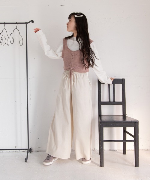 Mysa&Liina（ミーサリーナ）の「コットンリネンリラックスワイドパンツ（その他パンツ・レディース・ベージュ/ブルー/ライトグリーン/モカ/キナリ・M）」の17枚目の写真