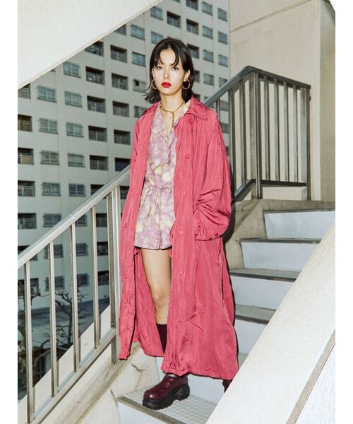 jouetie（ジュエティ）の「ワッシャーオーバートレンチ（トレンチコート・レディース・ベージュ/パープル/ピンク/ブラック・MEDIUM）」の21枚目の写真