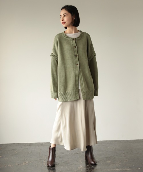 LOWRYS FARM（ローリーズファーム）の「フィブリルフレアスカート　924287（スカート・レディース・チャコールグレー/ブラウン/アイボリー・FREE）」の4枚目の写真