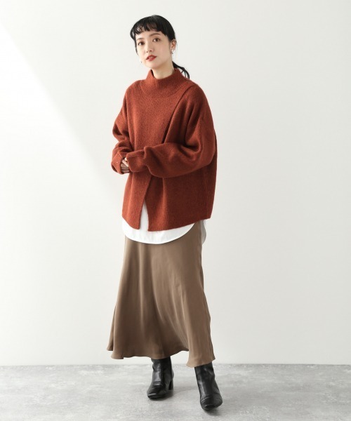 LOWRYS FARM（ローリーズファーム）の「フィブリルフレアスカート　924287（スカート・レディース・チャコールグレー/ブラウン/アイボリー・FREE）」の6枚目の写真