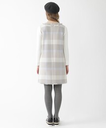 ブルーレーベル・クレストブリッジ　半袖　異素材コンビワンピース ブルーレーベルクレストブリッジ チェックワンピース 半袖 38