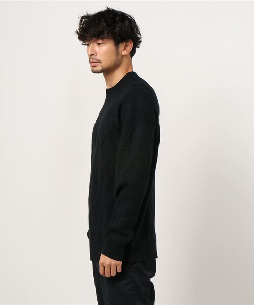 NAVY(ネイビー)の「PBTダイヤモックネックニット(ニット/セーター・メンズ・ホワイト/ブラック/ネイビー/ブラウン・M/L/XL)」の19枚目の写真