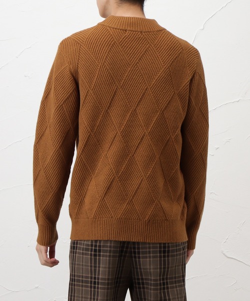 NAVY(ネイビー)の「PBTダイヤモックネックニット(ニット/セーター・メンズ・ホワイト/ブラック/ネイビー/ブラウン・M/L/XL)」の9枚目の写真