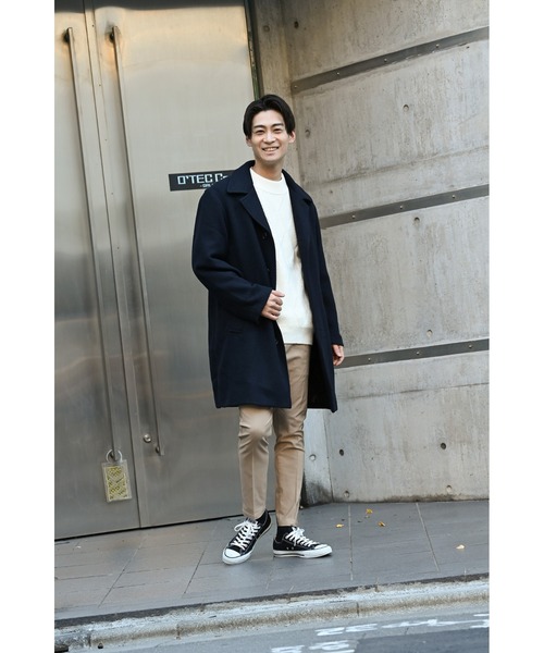 NAVY(ネイビー)の「PBTダイヤモックネックニット(ニット/セーター・メンズ・ホワイト/ブラック/ネイビー/ブラウン・M/L/XL)」の18枚目の写真