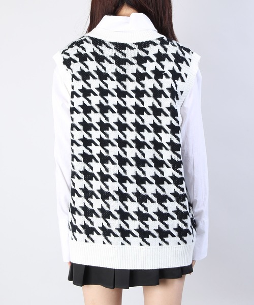 WC（ダブル シー）の「WC/千鳥柄ニットベスト（ベスト）」 - WEAR