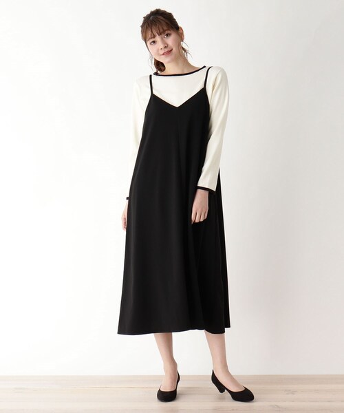 pink adobe(ピンクアドベ)の「◆カットジョーゼットキャミワンピース(ワンピース・レディース・ブラック/カーキ/ライトパープル・40/38/42)」の10枚目の写真