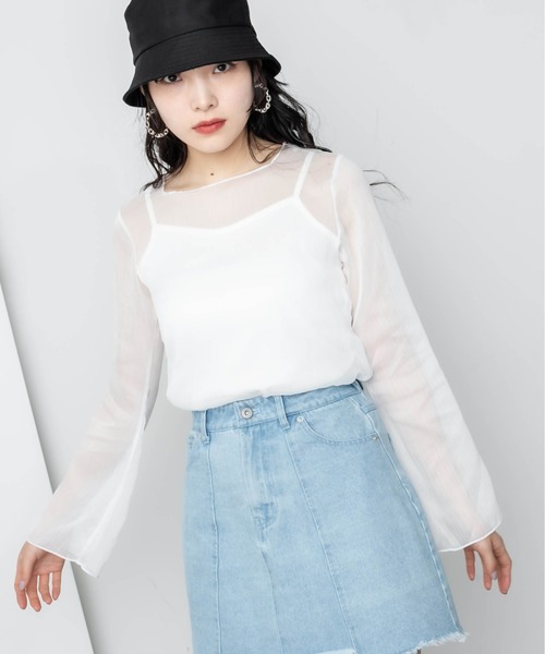 RASVOA（ラスボア）の「デニム切替ミニスカート（スカート・レディース・ブラック/オフホワイト/サックスブルー・FREE）」の14枚目の写真