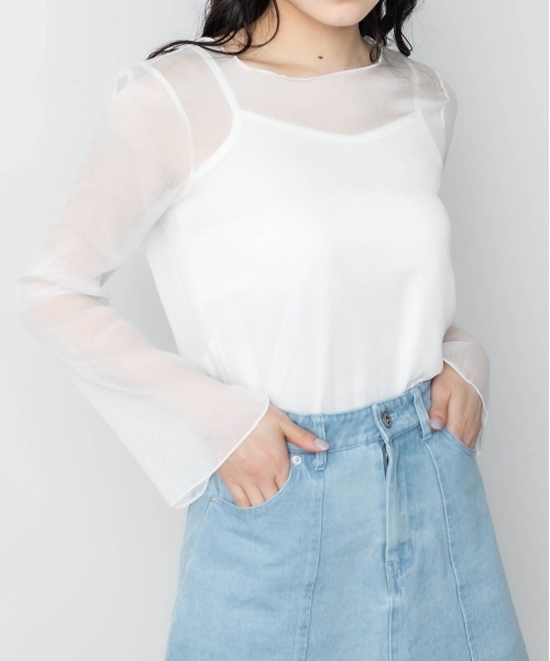 RASVOA（ラスボア）の「デニム切替ミニスカート（スカート・レディース・ブラック/オフホワイト/サックスブルー・FREE）」の5枚目の写真