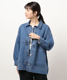 【OUTDOOR PRODUCTS】ドロストカバーオール デニムジャケット ビッグシルエット