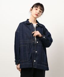 【OUTDOOR PRODUCTS】ドロストカバーオール デニムジャケット ビッグシルエット