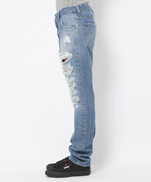 X-girl(エックスガール)の「【ViVi5月号掲載】CRUSHED JEANS(デニムパンツ・レディース・ホワイト/ブラック/ライトインディゴブルー・1/0/2)」の13枚目の写真