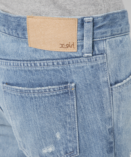 X-girl(エックスガール)の「【ViVi5月号掲載】CRUSHED JEANS(デニムパンツ・レディース・ホワイト/ブラック/ライトインディゴブルー・1/0/2)」の5枚目の写真