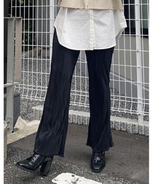LiSeek | 【LiSeeK】光沢プリーツストレートパンツ(その他パンツ)