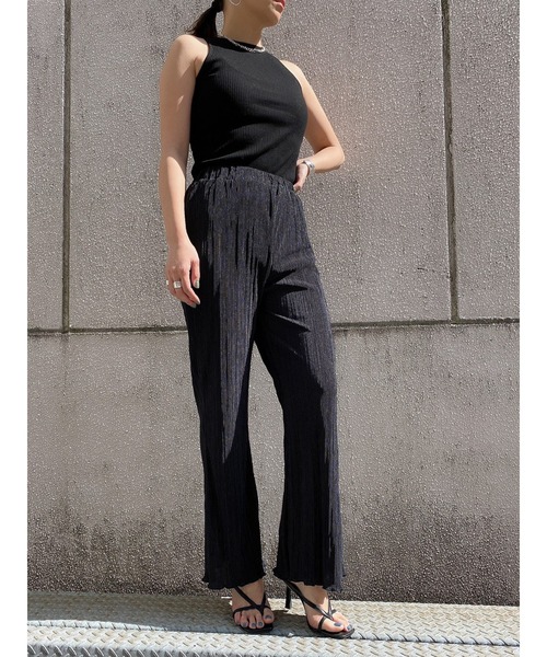 LiSeek（リシーク）の「【LiSeeK】光沢プリーツストレートパンツ（その他パンツ・レディース・ブラック/ミント/ブルー/ライトブラウン・FREE）」の19枚目の写真