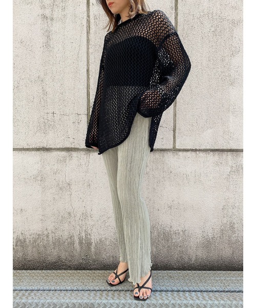 LiSeek（リシーク）の「【LiSeeK】光沢プリーツストレートパンツ（その他パンツ・レディース・ブラック/ミント/ブルー/ライトブラウン・FREE）」の21枚目の写真