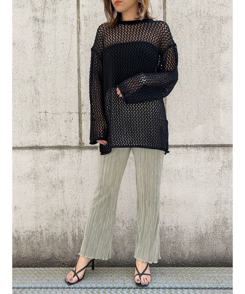 LiSeek（リシーク）の「【LiSeeK】光沢プリーツストレートパンツ（その他パンツ・レディース・ブラック/ミント/ブルー/ライトブラウン・FREE）」の17枚目の写真