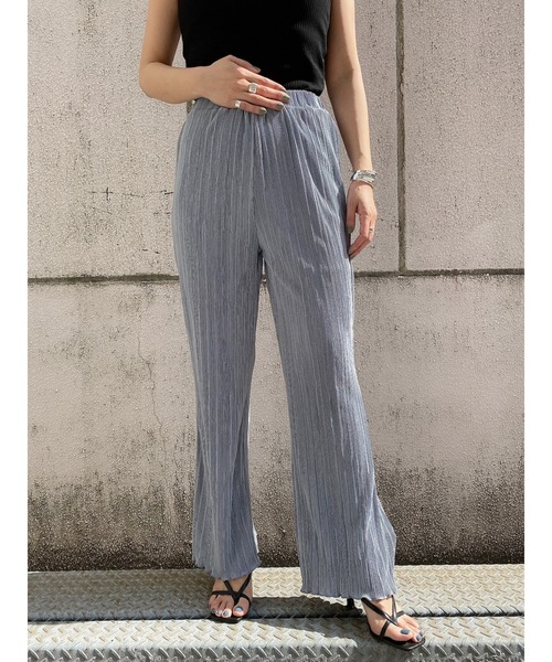 LiSeek（リシーク）の「【LiSeeK】光沢プリーツストレートパンツ（その他パンツ・レディース・ブラック/ミント/ブルー/ライトブラウン・FREE）」の11枚目の写真