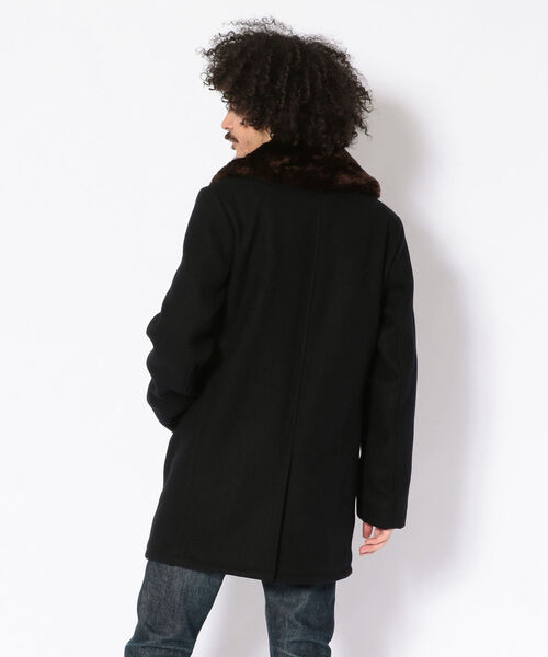 schott（ショット）の「DOUBLE BREST　BOA COLLAR COAT（ステンカラーコート・メンズ・ネイビー・40/38/42/36/34）」の4枚目の写真