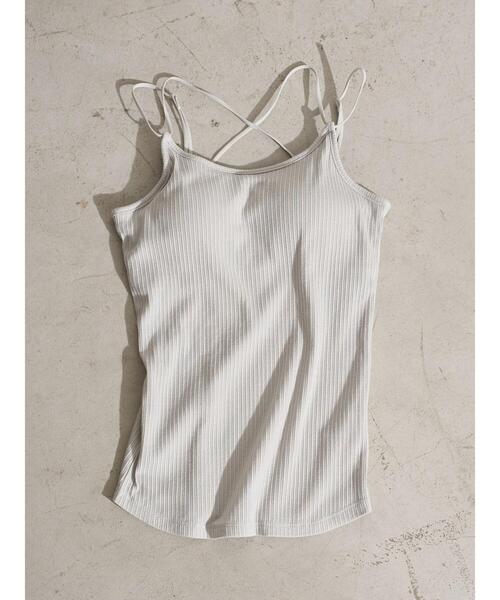earth music&ecology（アースミュージックアンドエコロジー）の「チェーン柄リブカップ付きキャミソール ＊（タンクトップ・レディース・アイボリー/サックスブルー/ピンクベージュ/ベージュ系その他2・S/M）」の5枚目の写真