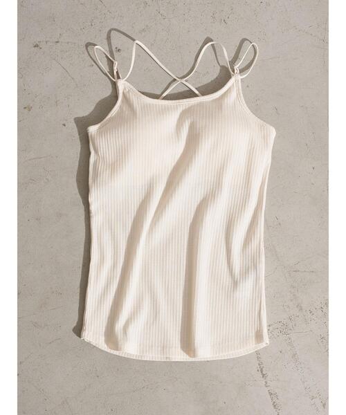 earth music&ecology（アースミュージックアンドエコロジー）の「チェーン柄リブカップ付きキャミソール ＊（タンクトップ・レディース・アイボリー/サックスブルー/ピンクベージュ/ベージュ系その他2・S/M）」の9枚目の写真