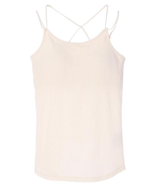 earth music&ecology（アースミュージックアンドエコロジー）の「チェーン柄リブカップ付きキャミソール ＊（タンクトップ・レディース・アイボリー/サックスブルー/ピンクベージュ/ベージュ系その他2・S/M）」の19枚目の写真