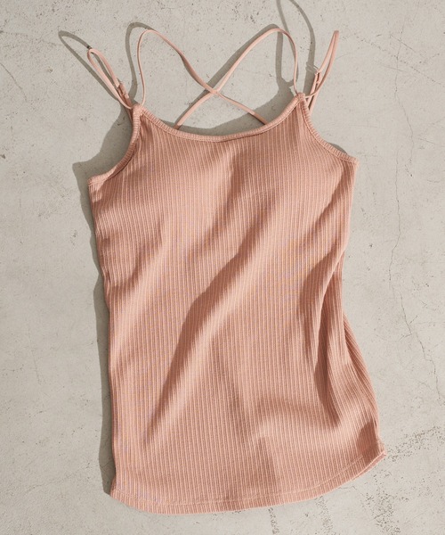 earth music&ecology（アースミュージックアンドエコロジー）の「チェーン柄リブカップ付きキャミソール ＊（タンクトップ・レディース・アイボリー/サックスブルー/ピンクベージュ/ベージュ系その他2・S/M）」の4枚目の写真