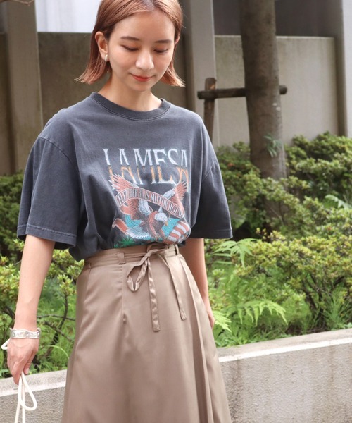 Factor=(ファクターイコール)の「LAMESAYイーグルプリントTシャツ(Tシャツ/カットソー・レディース・ブラック/オフホワイト/イエロー・FREE)」の3枚目の写真