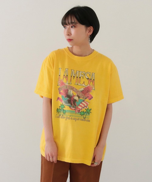 Factor=(ファクターイコール)の「LAMESAYイーグルプリントTシャツ(Tシャツ/カットソー・レディース・ブラック/オフホワイト/イエロー・FREE)」の14枚目の写真