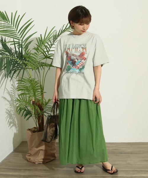 Factor=(ファクターイコール)の「LAMESAYイーグルプリントTシャツ(Tシャツ/カットソー・レディース・ブラック/オフホワイト/イエロー・FREE)」の12枚目の写真