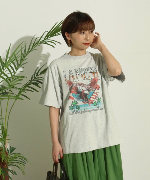 Factor=(ファクターイコール)の「LAMESAYイーグルプリントTシャツ(Tシャツ/カットソー・レディース・ブラック/オフホワイト/イエロー・FREE)」の10枚目の写真