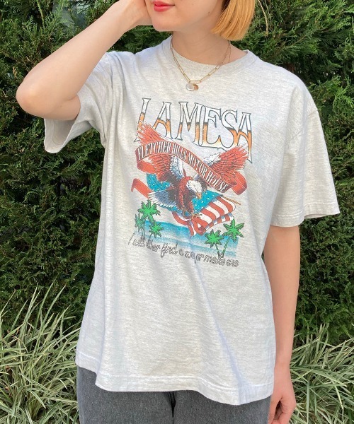Factor=(ファクターイコール)の「LAMESAYイーグルプリントTシャツ(Tシャツ/カットソー・レディース・ブラック/オフホワイト/イエロー・FREE)」の7枚目の写真