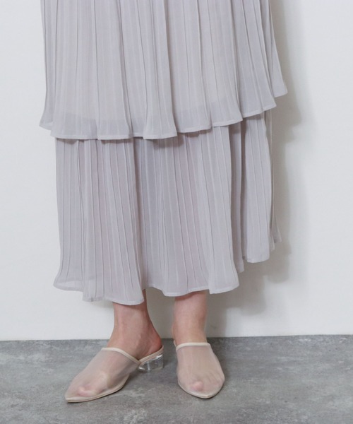 archives（アルシーヴ）の「無地プリーツティアードスカート（スカート・レディース・アイボリー/グレイッシュベージュ/グリーン・MEDIUM）」の16枚目の写真