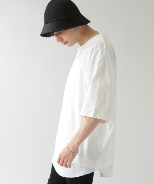 RAGEBLUE（レイジブルー）の「タイダイ柄/フェイクレイヤードビッグTシャツ/939601（Tシャツ/カットソー・メンズ・ブラック/ライトブルー/ホワイト・LARGE/MEDIUM）」の13枚目の写真