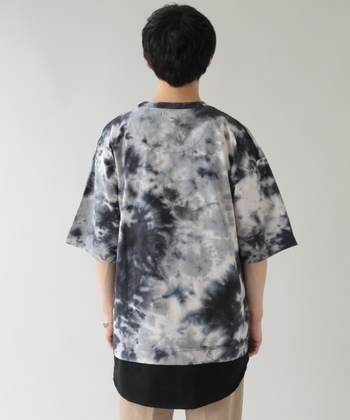 RAGEBLUE（レイジブルー）の「タイダイ柄/フェイクレイヤードビッグTシャツ/939601（Tシャツ/カットソー・メンズ・ブラック/ライトブルー/ホワイト・LARGE/MEDIUM）」の19枚目の写真