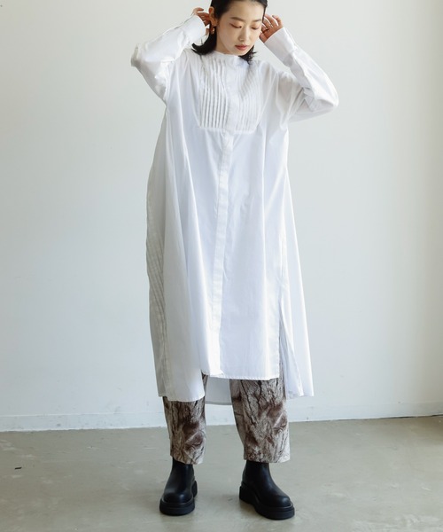 Birthday room（バースデイルーム）の「1枚でこなれ感。ピンタックキャンブリックワンピース（ワンピース・レディース・ホワイト/ブラック/グレイッシュベージュ・FREE）」の5枚目の写真